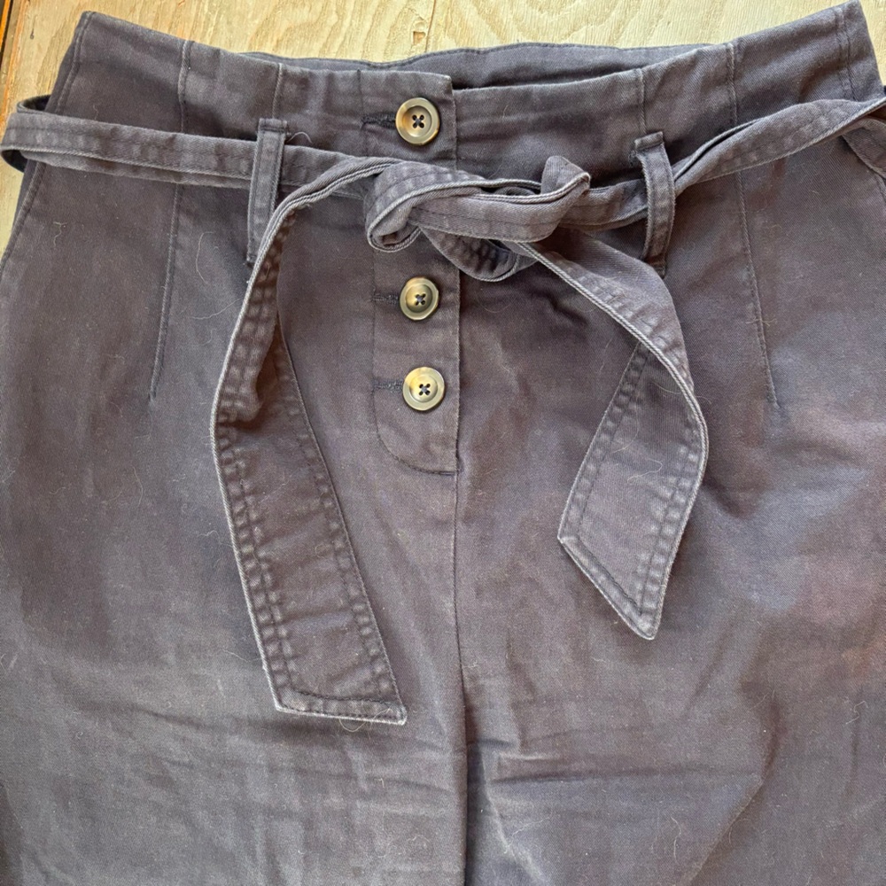 Boden Navy crop Tie-Waist Pants | size 4 - Picture 4 of 5